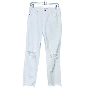Paige Noelle High Rise Destructed in White / Soft Ecru Distressed Jeans 244977